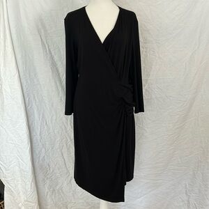 Karen Kane Long Sleeve Black Little Black Dress with rouching Sz XL